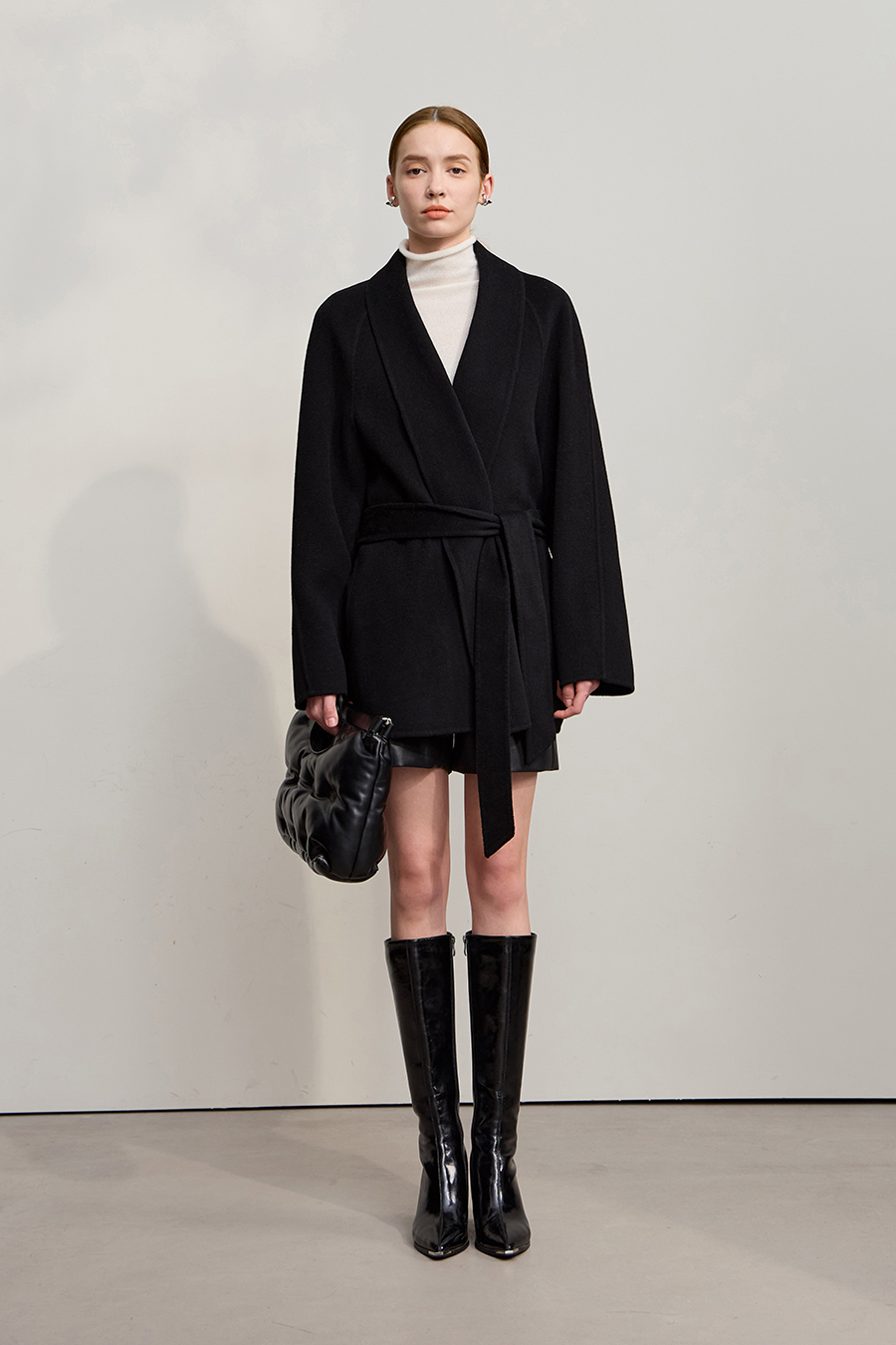 Belted Mid-length Wool Coat
