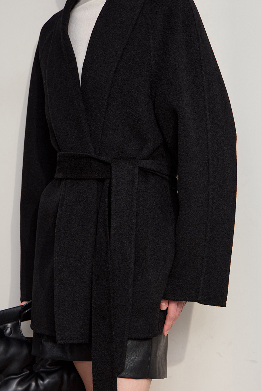 Belted Mid-length Wool Coat