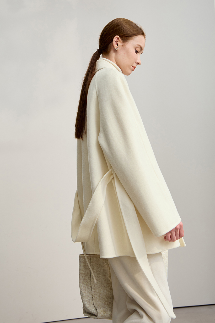 Belted Mid-length Wool Coat