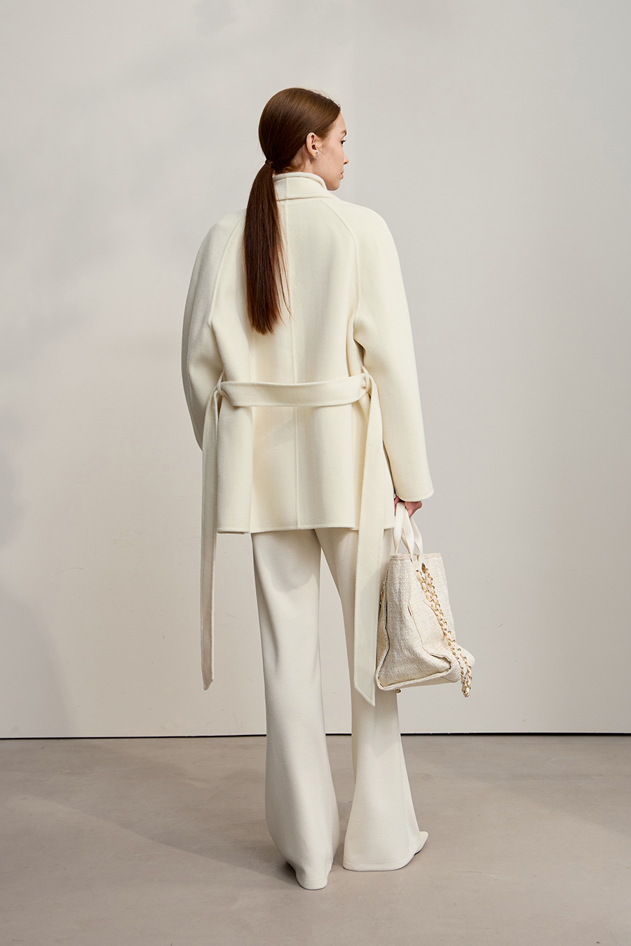 Belted Mid-length Wool Coat