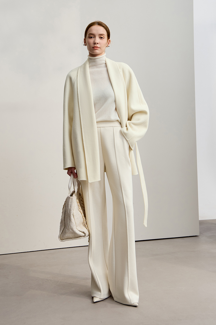 Belted Mid-length Wool Coat