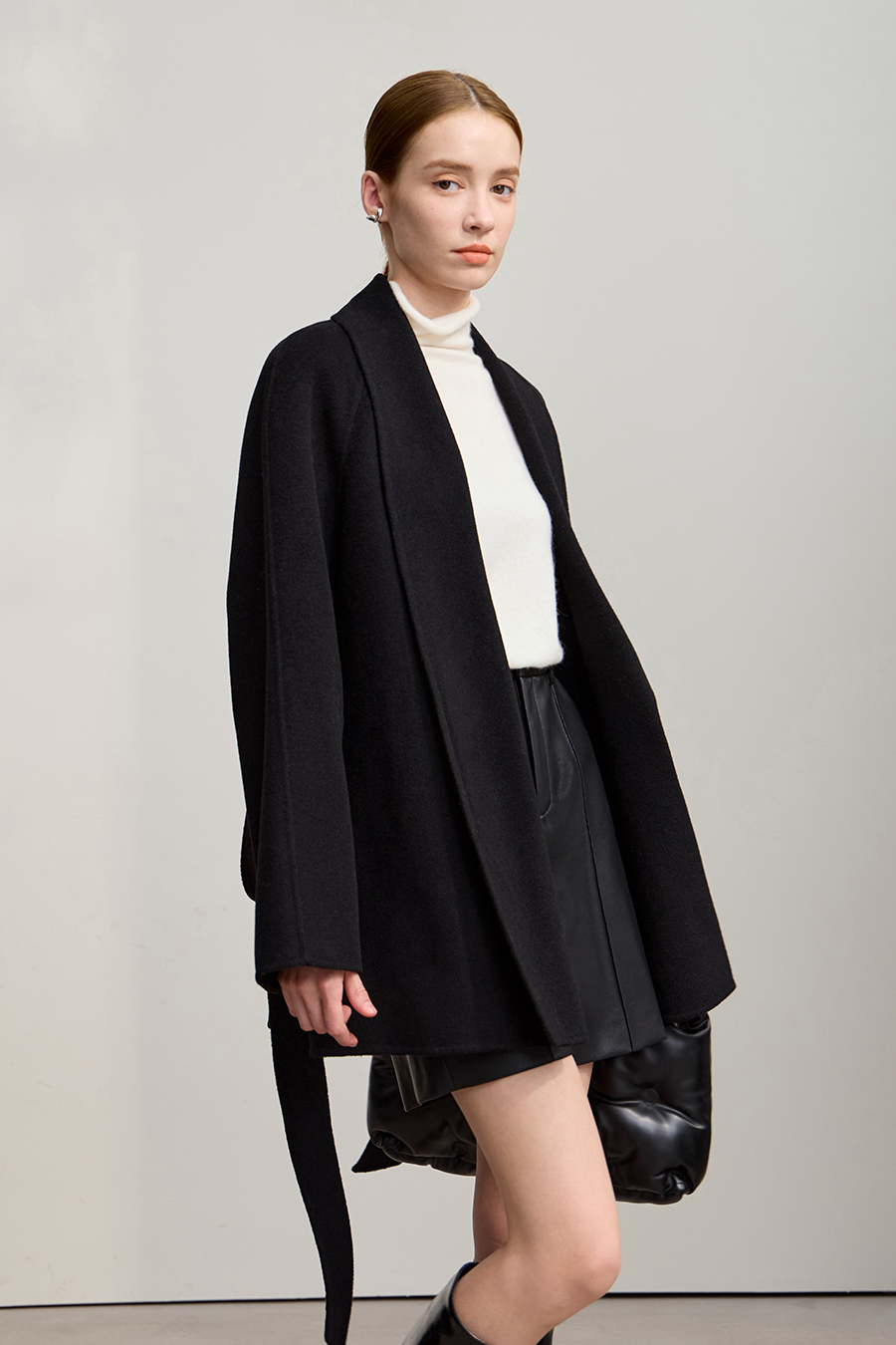 Belted Mid-length Wool Coat