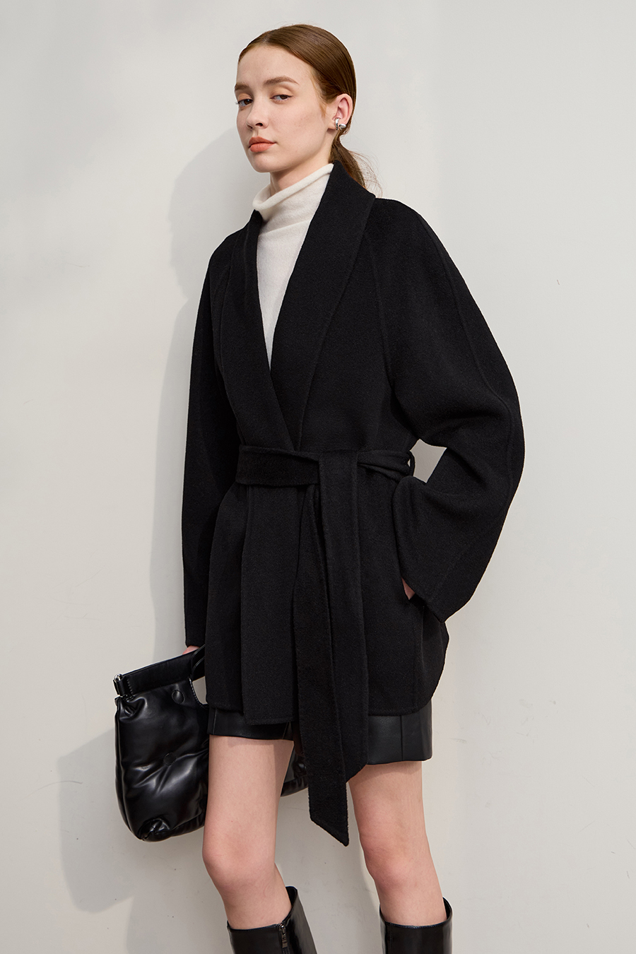 Belted Mid-length Wool Coat