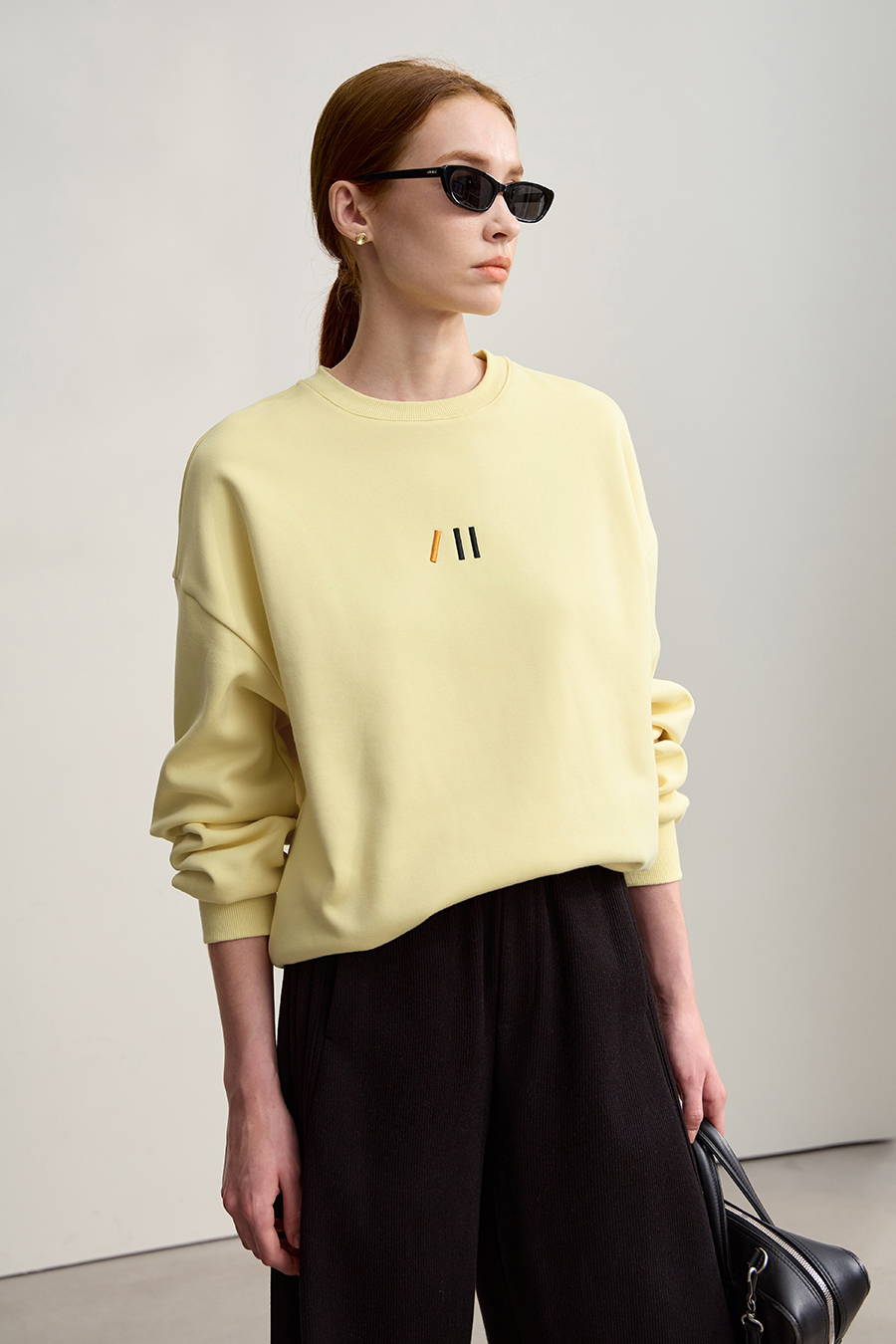 Color Block Embroidered Fleece Hoodie|AMII-AMII.com