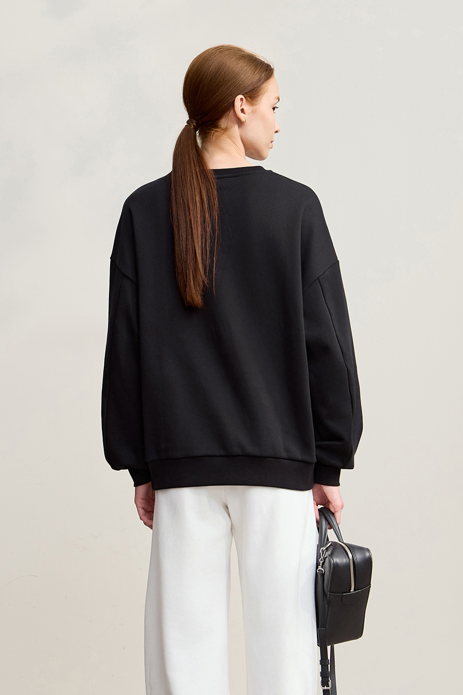 Color Block Embroidered Fleece Hoodie|AMII-AMII.com