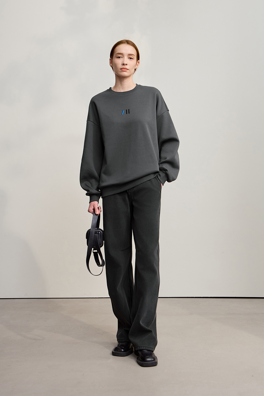 Color Block Embroidered Fleece Hoodie|AMII-AMII.com