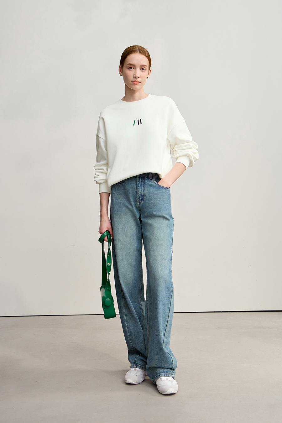 Color Block Embroidered Fleece Hoodie|AMII-AMII.com