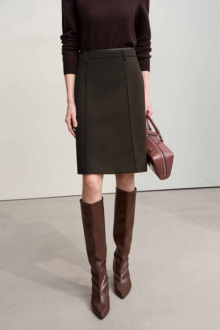 Fitted Mid - Length Skirt|AMII-AMII.com