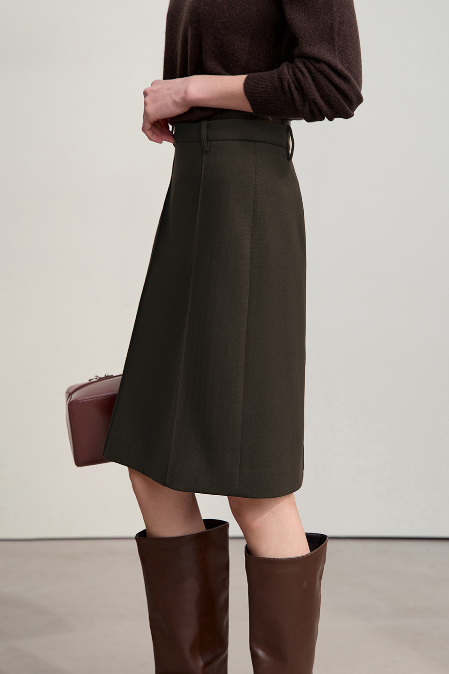 Fitted Mid - Length Skirt|AMII-AMII.com