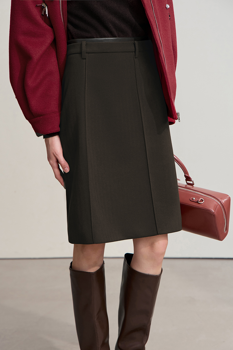 Fitted Mid - Length Skirt|AMII-AMII.com