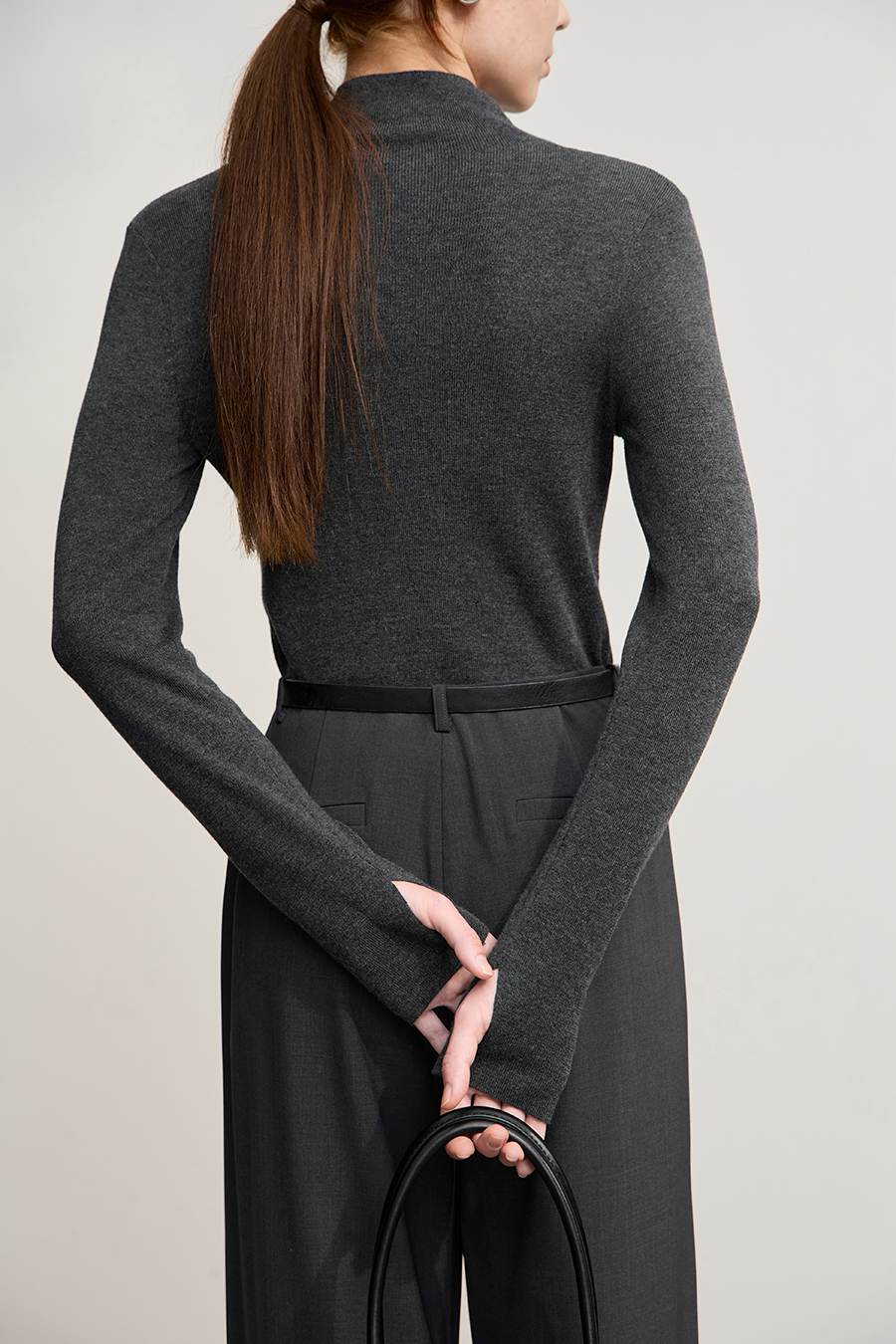 Turtleneck Color Block Slim Fit Sweater|AMII-AMII.com