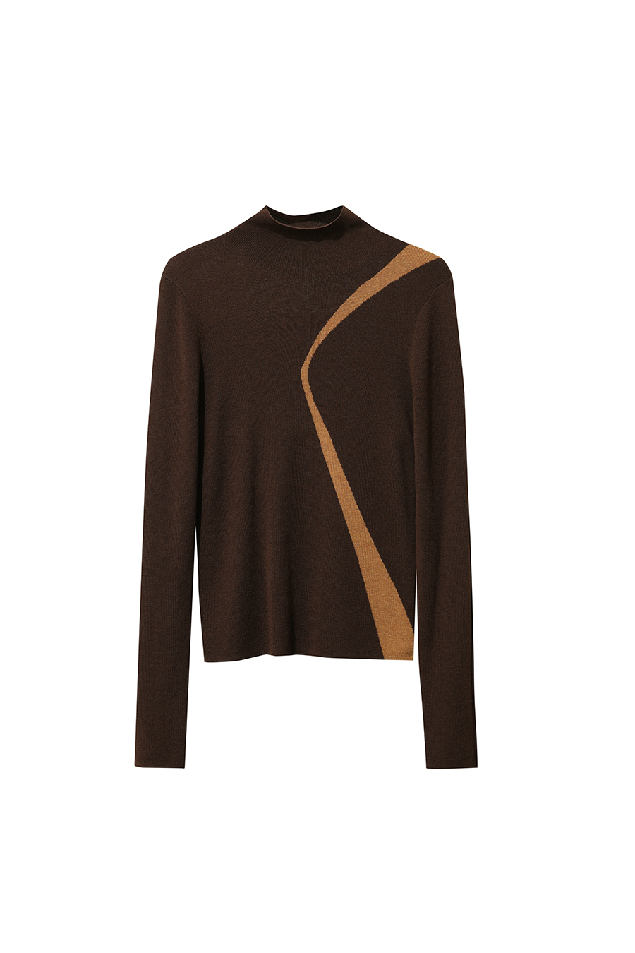 Turtleneck Color Block Slim Fit Sweater|AMII-AMII.com