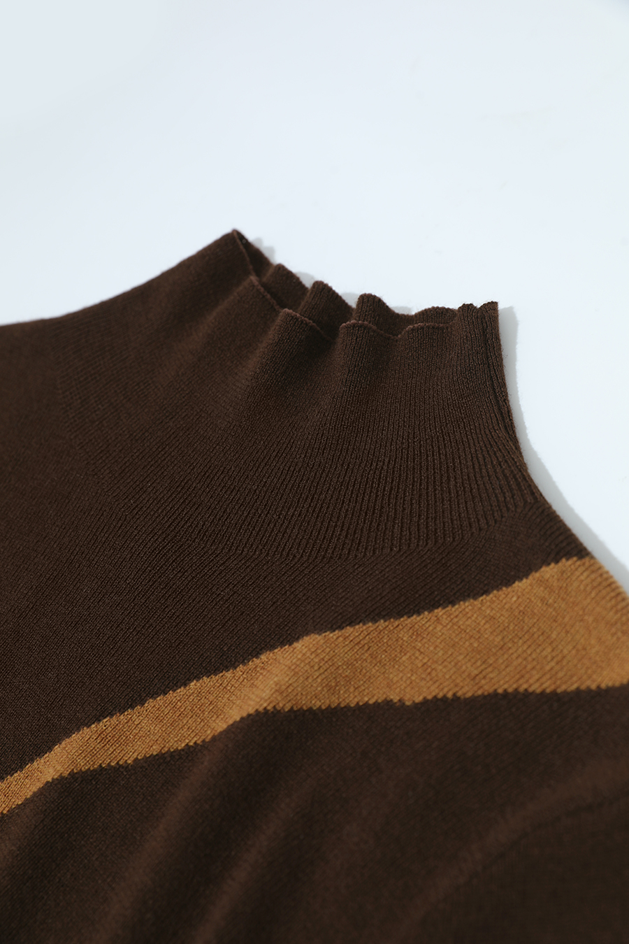 Turtleneck Color Block Slim Fit Sweater|AMII-AMII.com