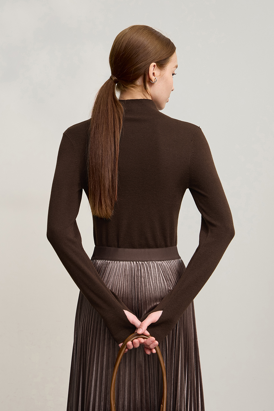 Turtleneck Color Block Slim Fit Sweater|AMII-AMII.com