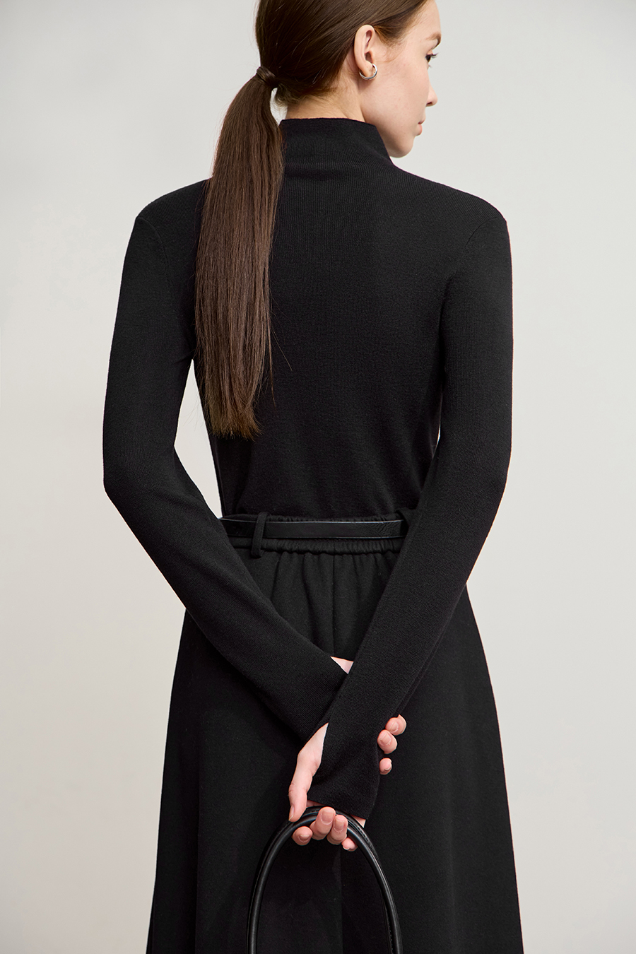 Turtleneck Color Block Slim Fit Sweater|AMII-AMII.com