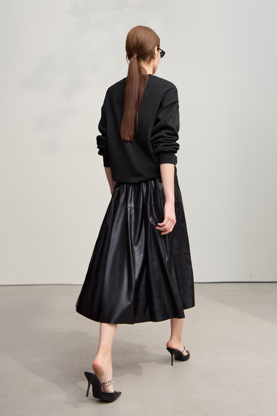 Printed Embroidery Fleece - lined Sweatshirt|AMII-AMII.com