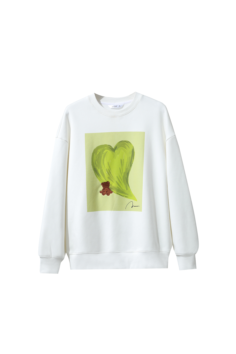 Printed Embroidery Fleece - lined Sweatshirt|AMII-AMII.com