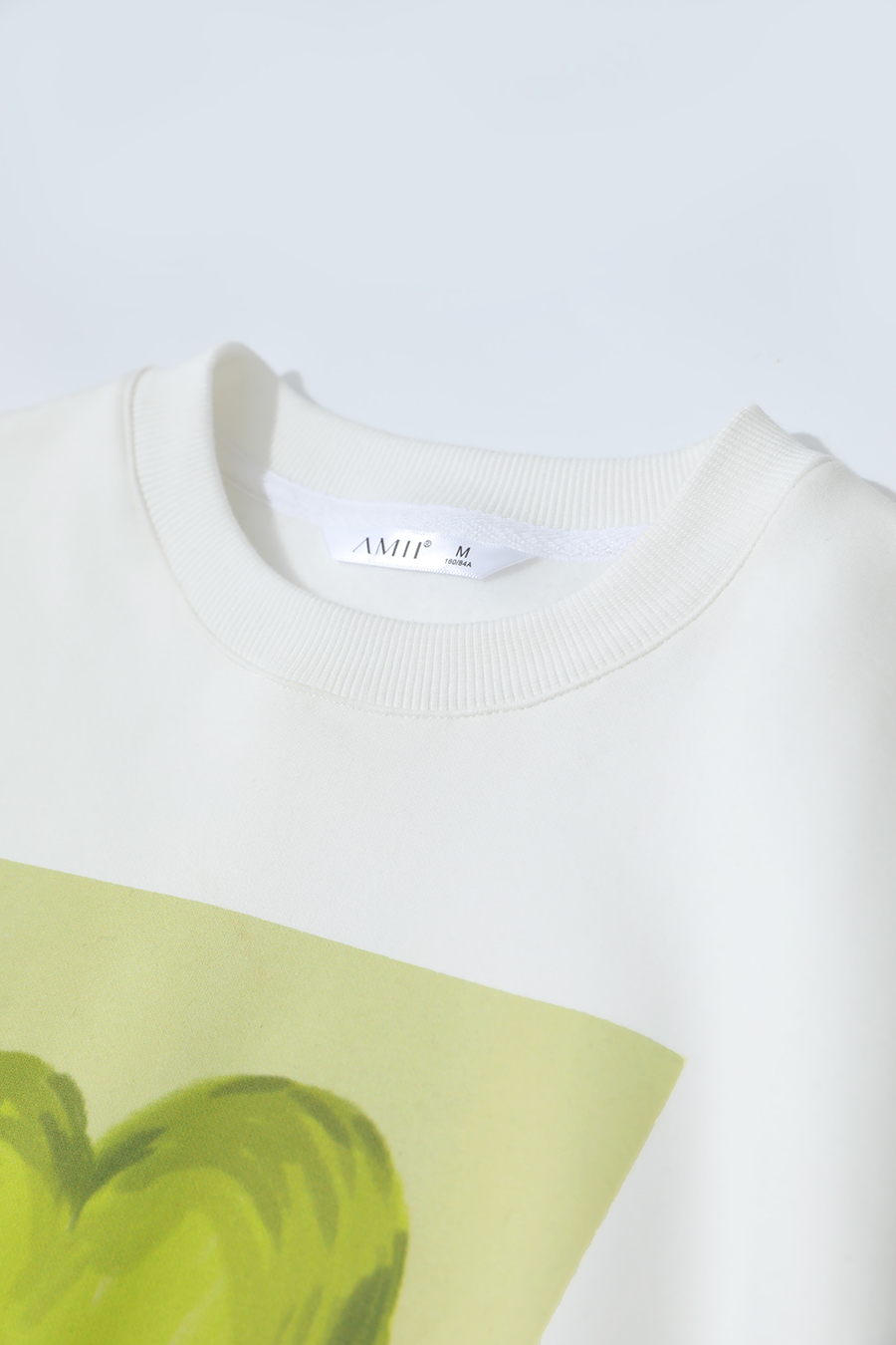 Printed Embroidery Fleece - lined Sweatshirt|AMII-AMII.com