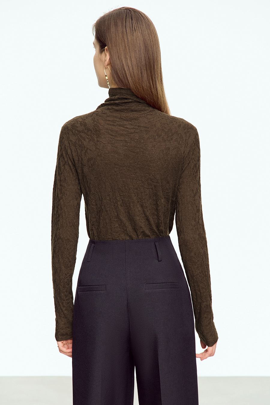 Slouchy High Neck Slim Sweater|AMII-AMII.com