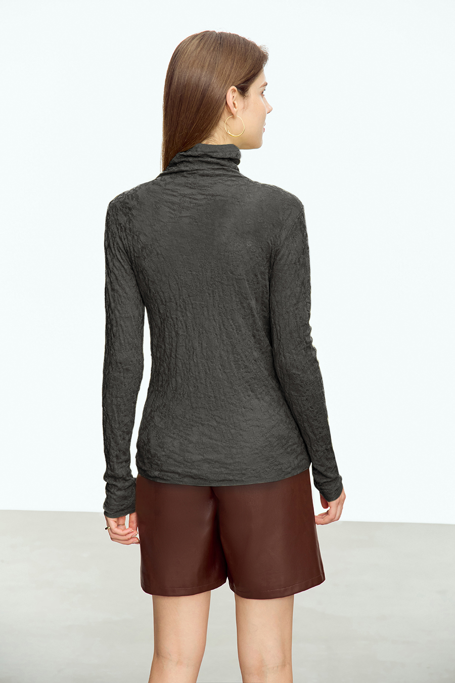 Slouchy High Neck Slim Sweater|AMII-AMII.com