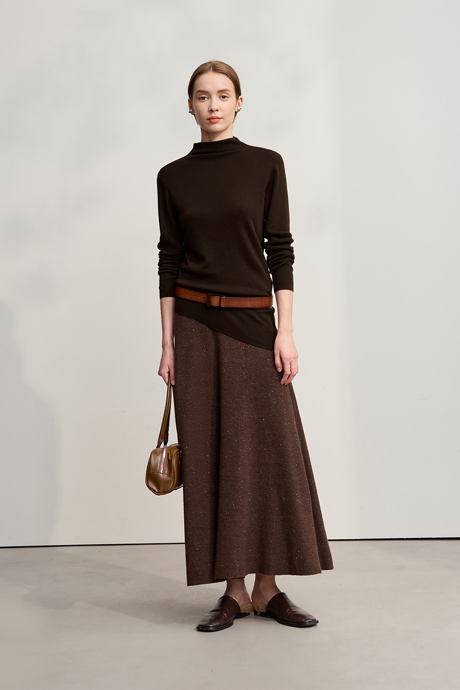 Turtleneck Asymmetric Hem Sweater|AMII-AMII.com