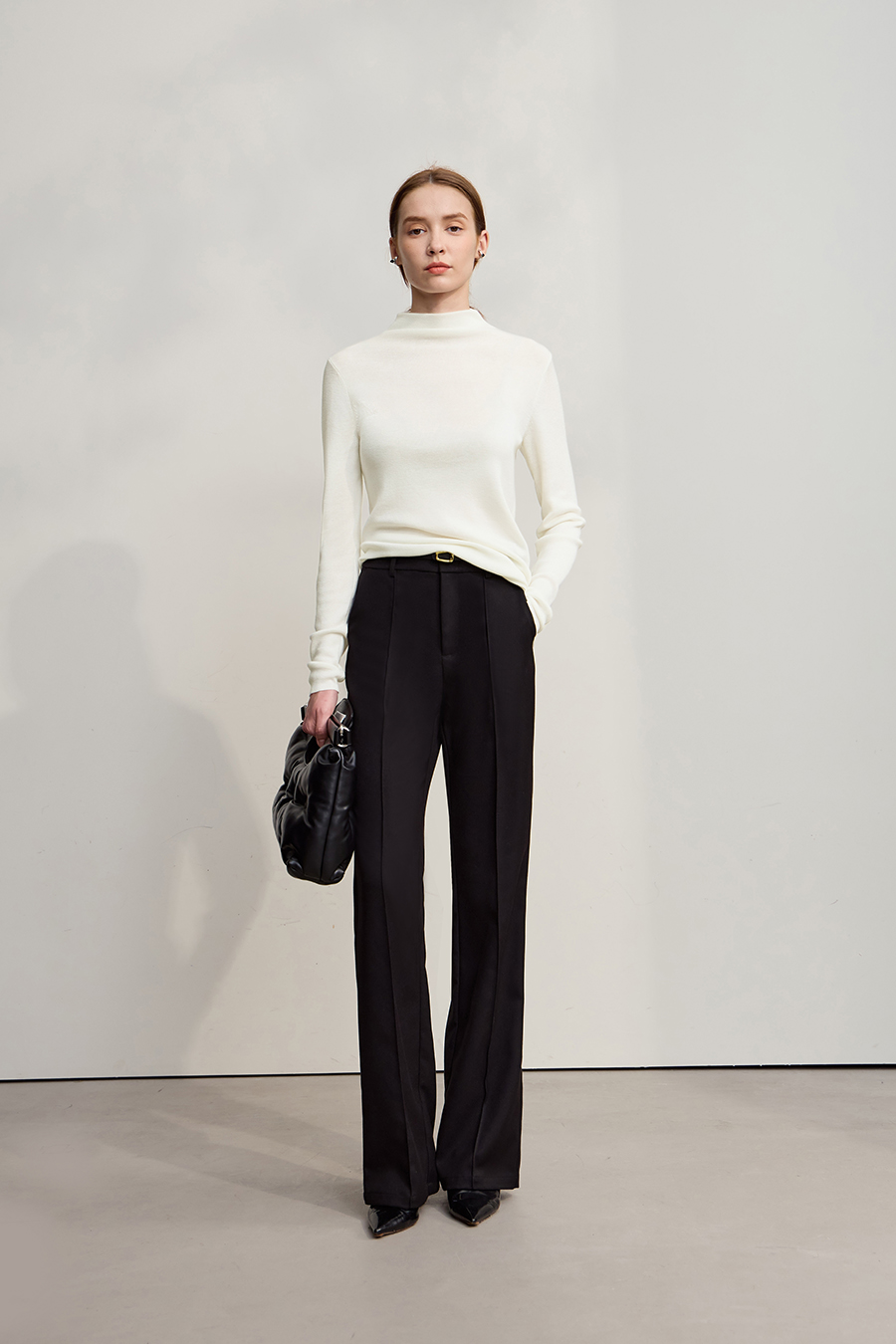 Turtleneck Asymmetric Hem Sweater|AMII-AMII.com