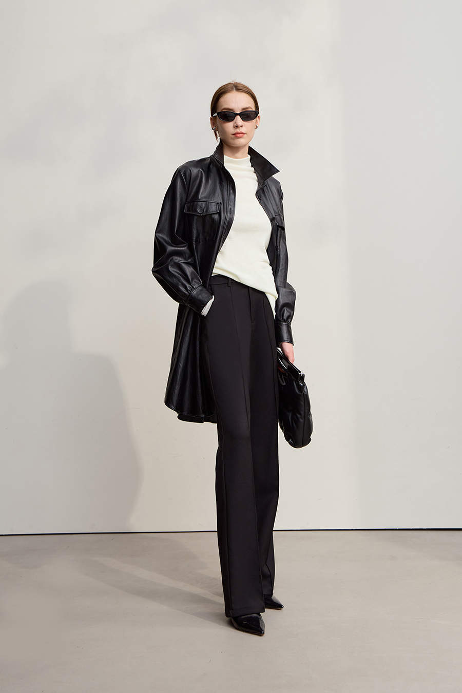 Turtleneck Asymmetric Hem Sweater|AMII-AMII.com