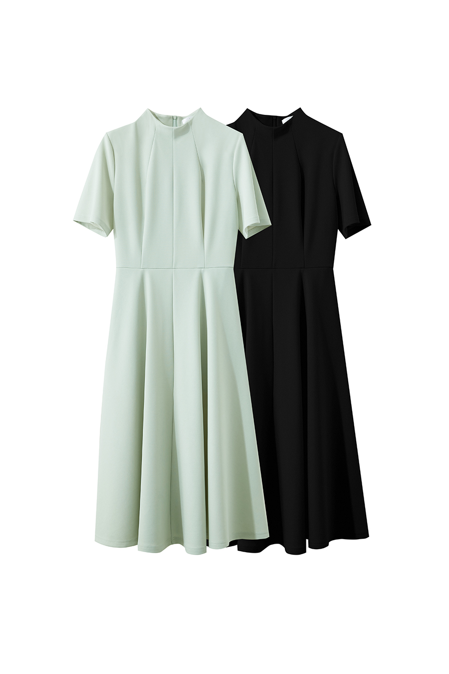Stand Collar Waist Dress