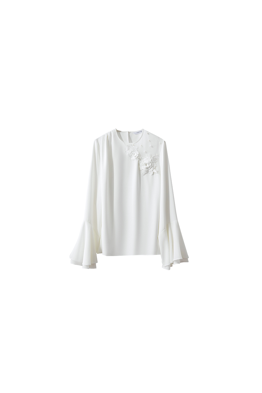 3D Floral Beaded Chiffon Blouse