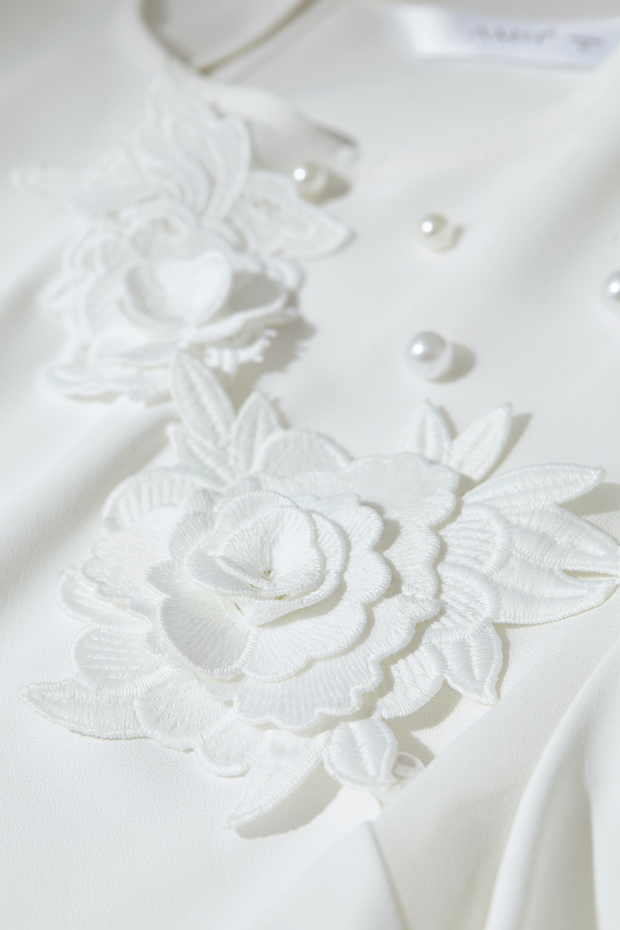 3D Floral Beaded Chiffon Blouse