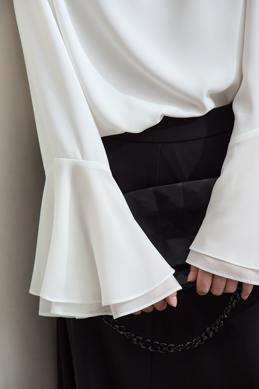 3D Floral Beaded Chiffon Blouse