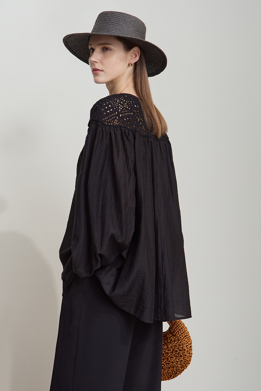 Crochet Lace Chiffon Blouse