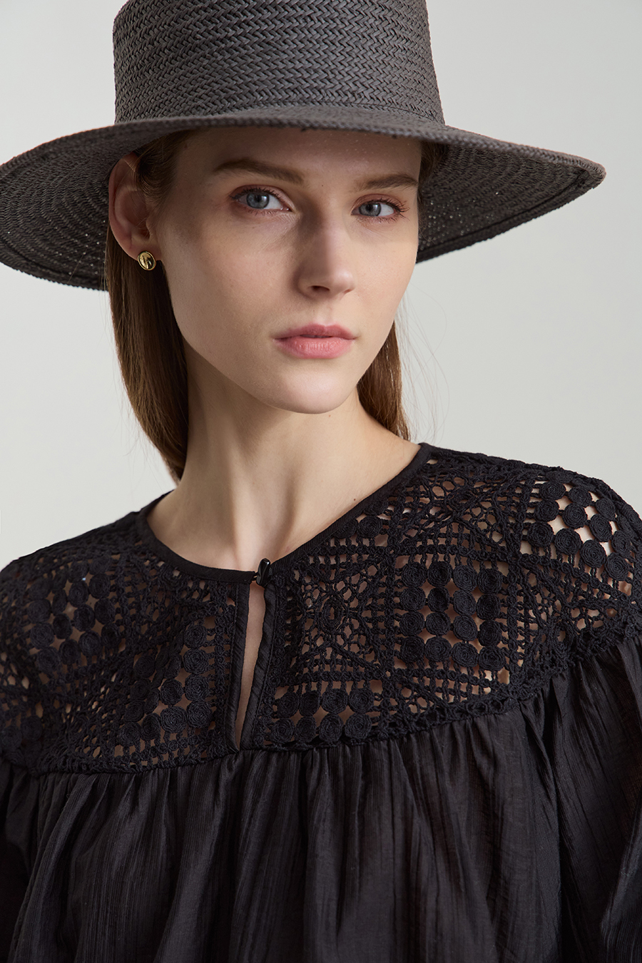 Crochet Lace Chiffon Blouse