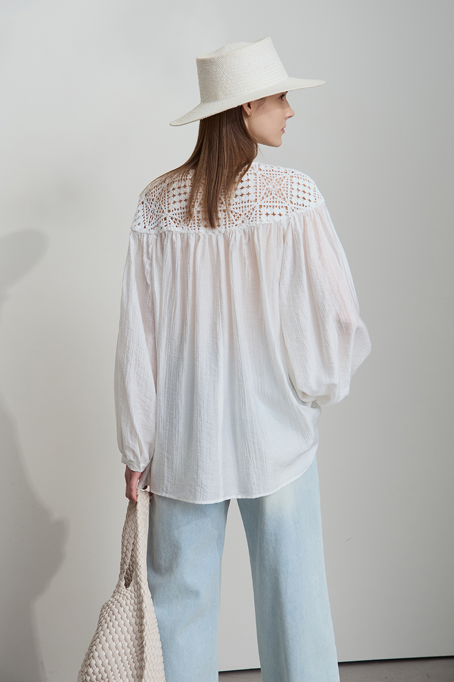 Crochet Lace Chiffon Blouse