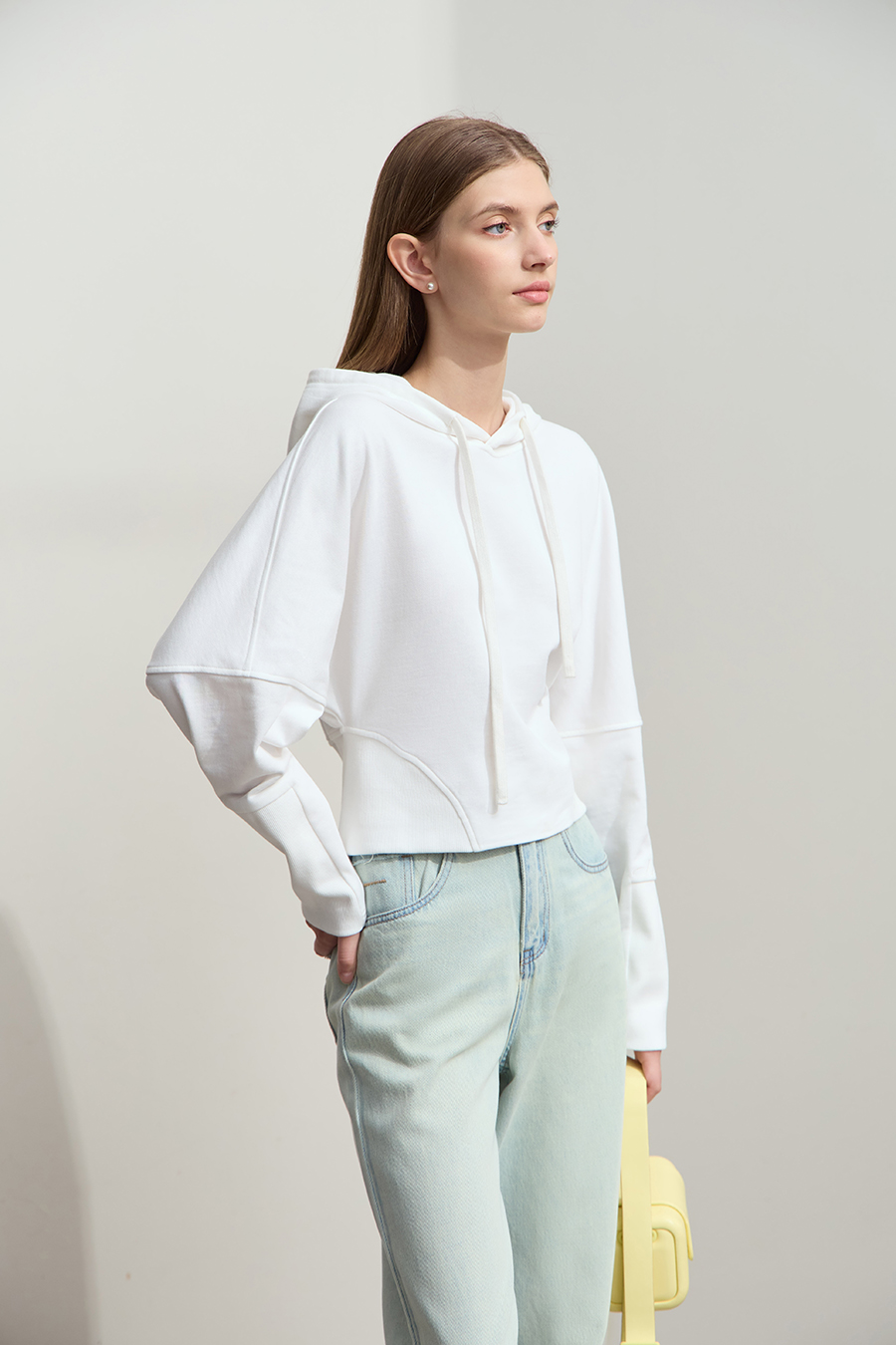 Hooded Embroidered Short Hoodie|AMII-AMII.com