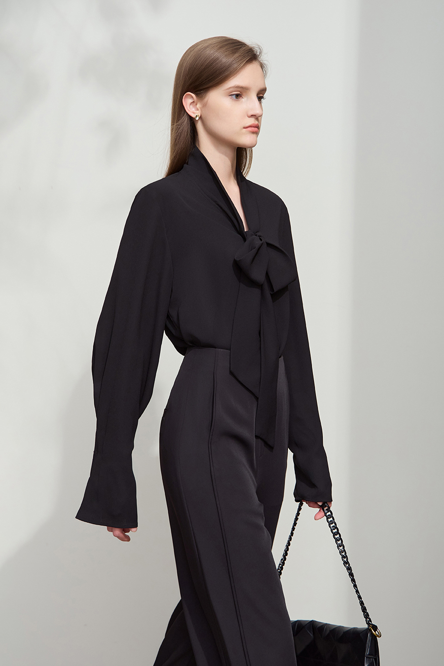 Loose Ribbon Chiffon Blouse|AMII-AMII.com