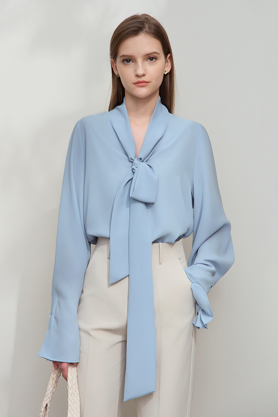 Loose Ribbon Chiffon Blouse|AMII-AMII.com