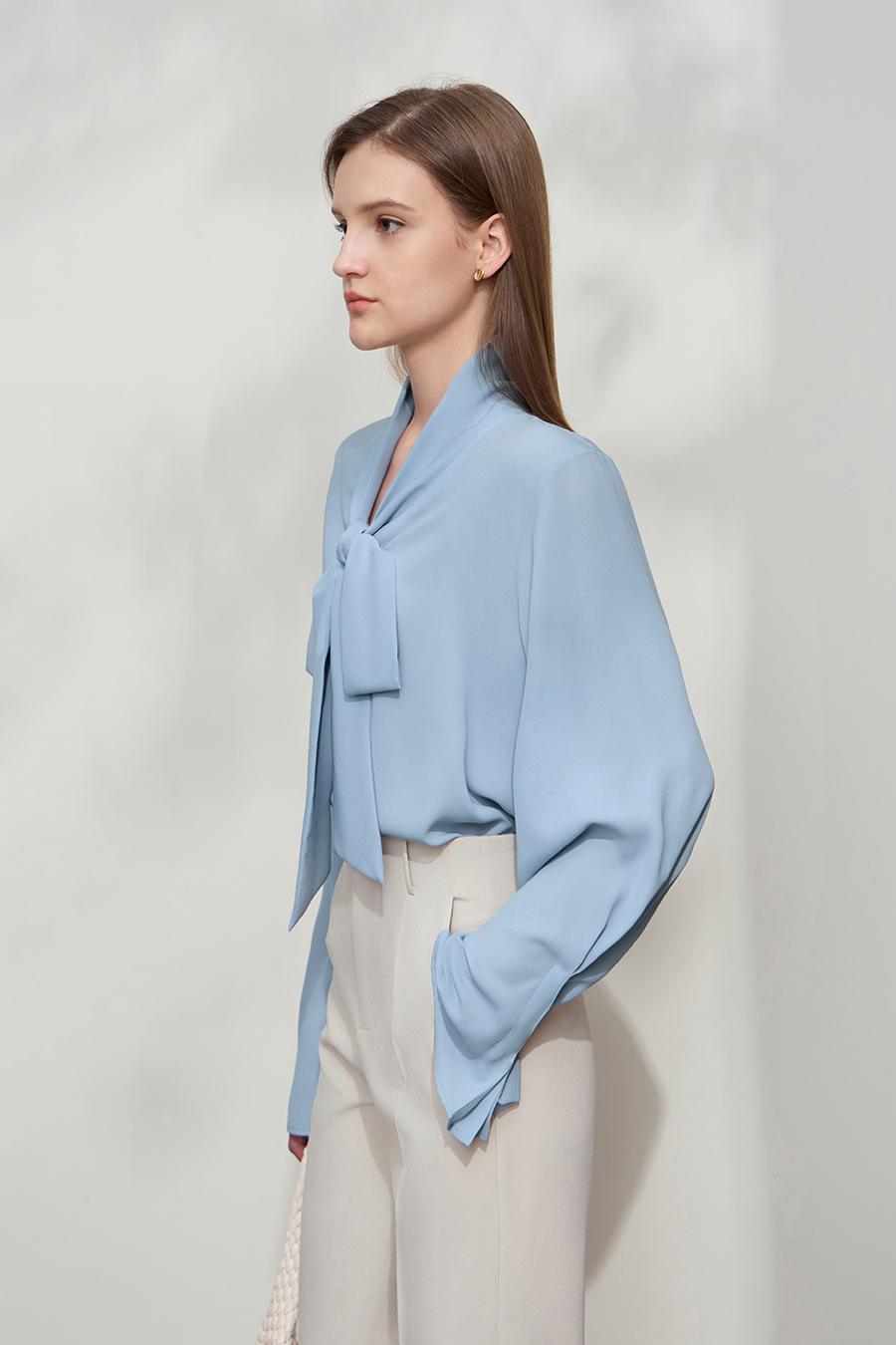 Loose Ribbon Chiffon Blouse|AMII-AMII.com