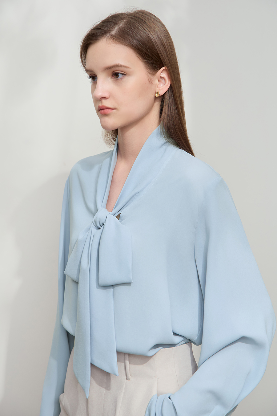 Loose Ribbon Chiffon Blouse|AMII-AMII.com