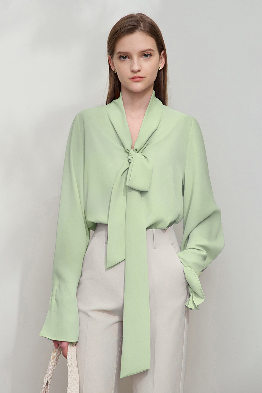 Loose Ribbon Chiffon Blouse|AMII-AMII.com