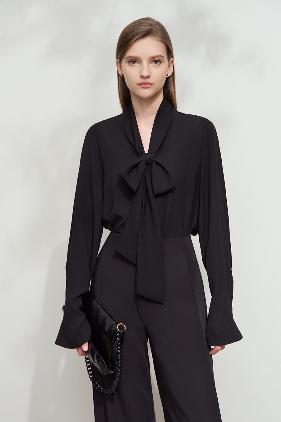 Loose Ribbon Chiffon Blouse|AMII-AMII.com