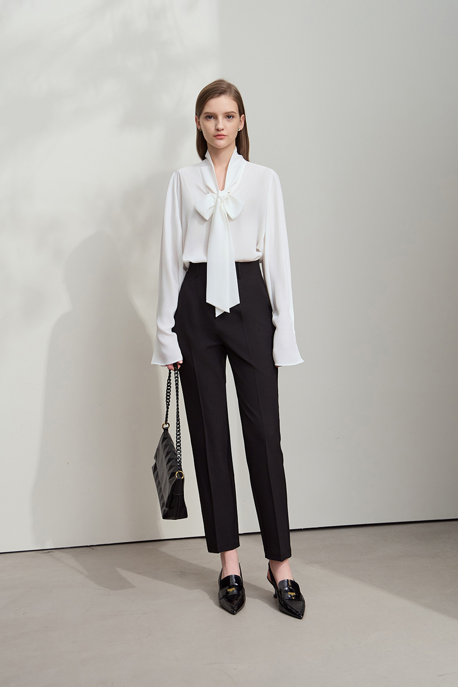 Loose Ribbon Chiffon Blouse|AMII-AMII.com