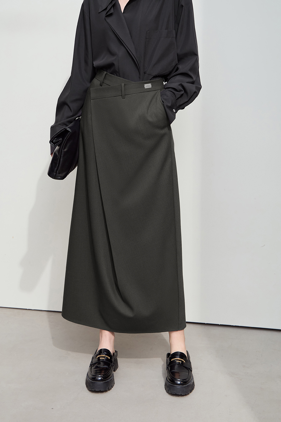 Asymmetric Overlay Skirt|AMII-AMII.com