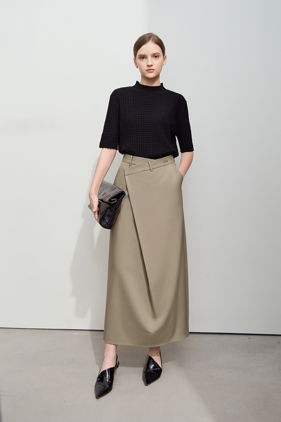 Asymmetric Overlay Skirt|AMII-AMII.com