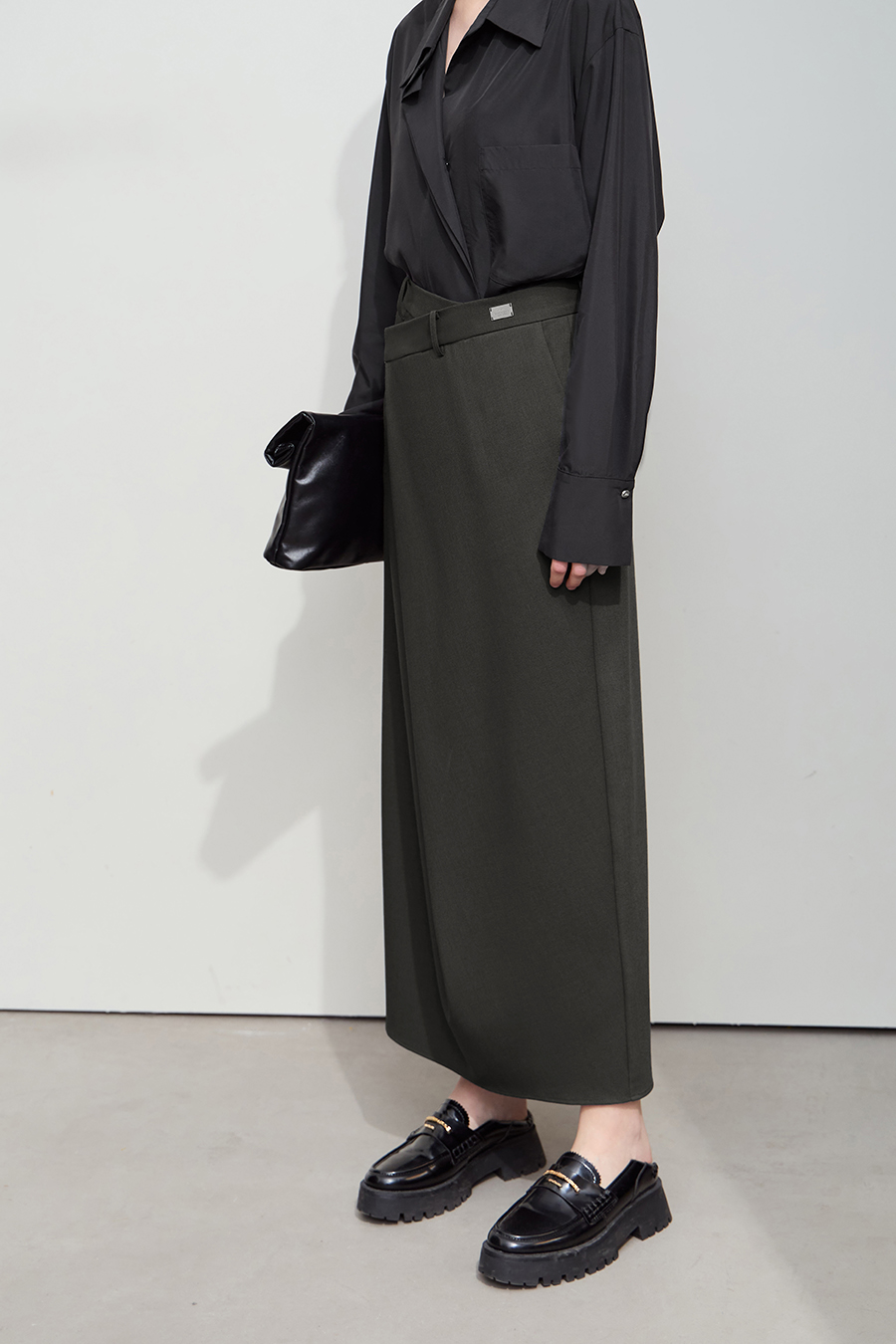 Asymmetric Overlay Skirt|AMII-AMII.com