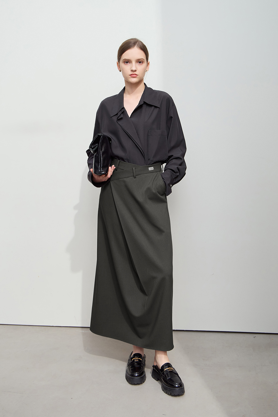 Asymmetric Overlay Skirt|AMII-AMII.com