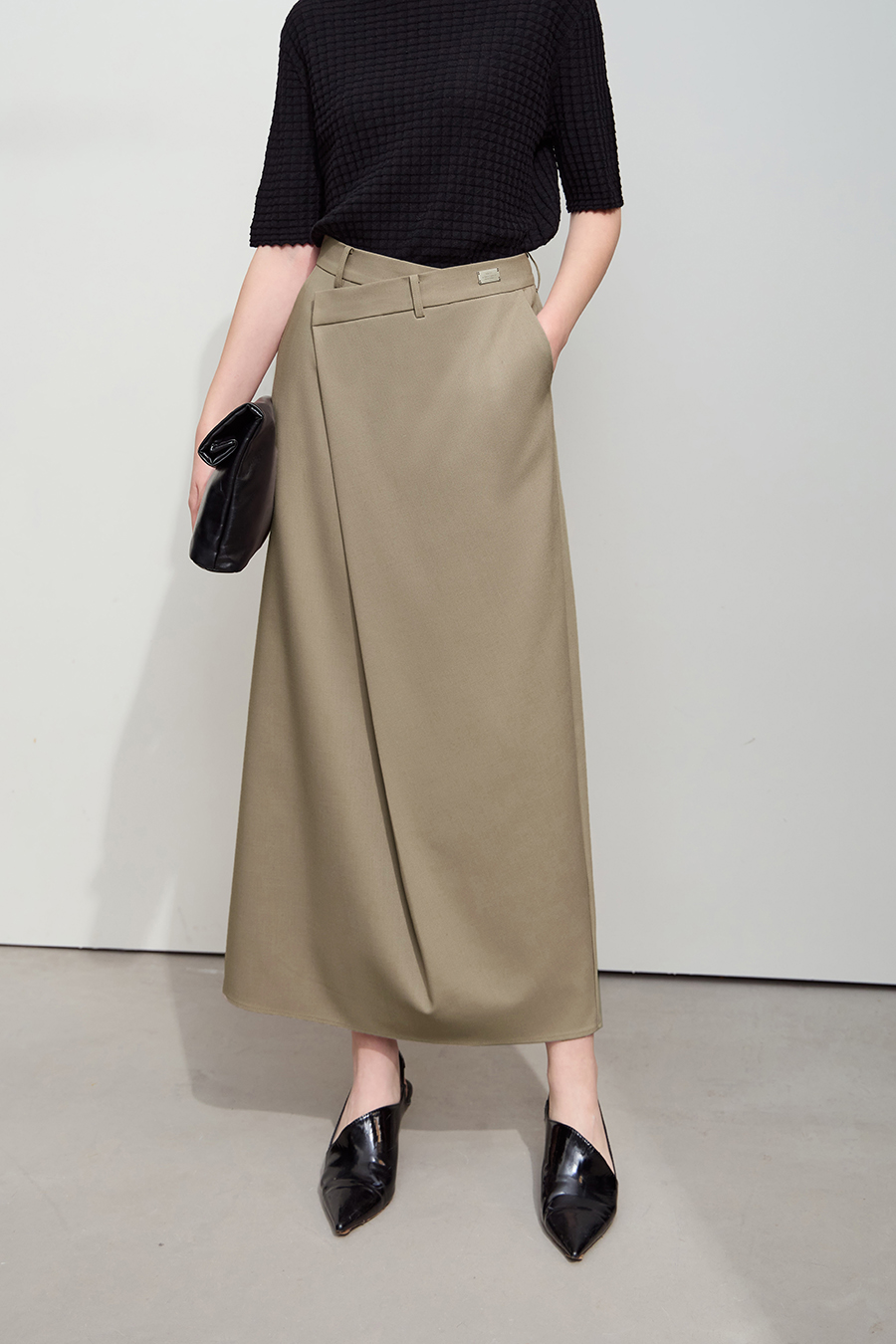 Asymmetric Overlay Skirt|AMII-AMII.com