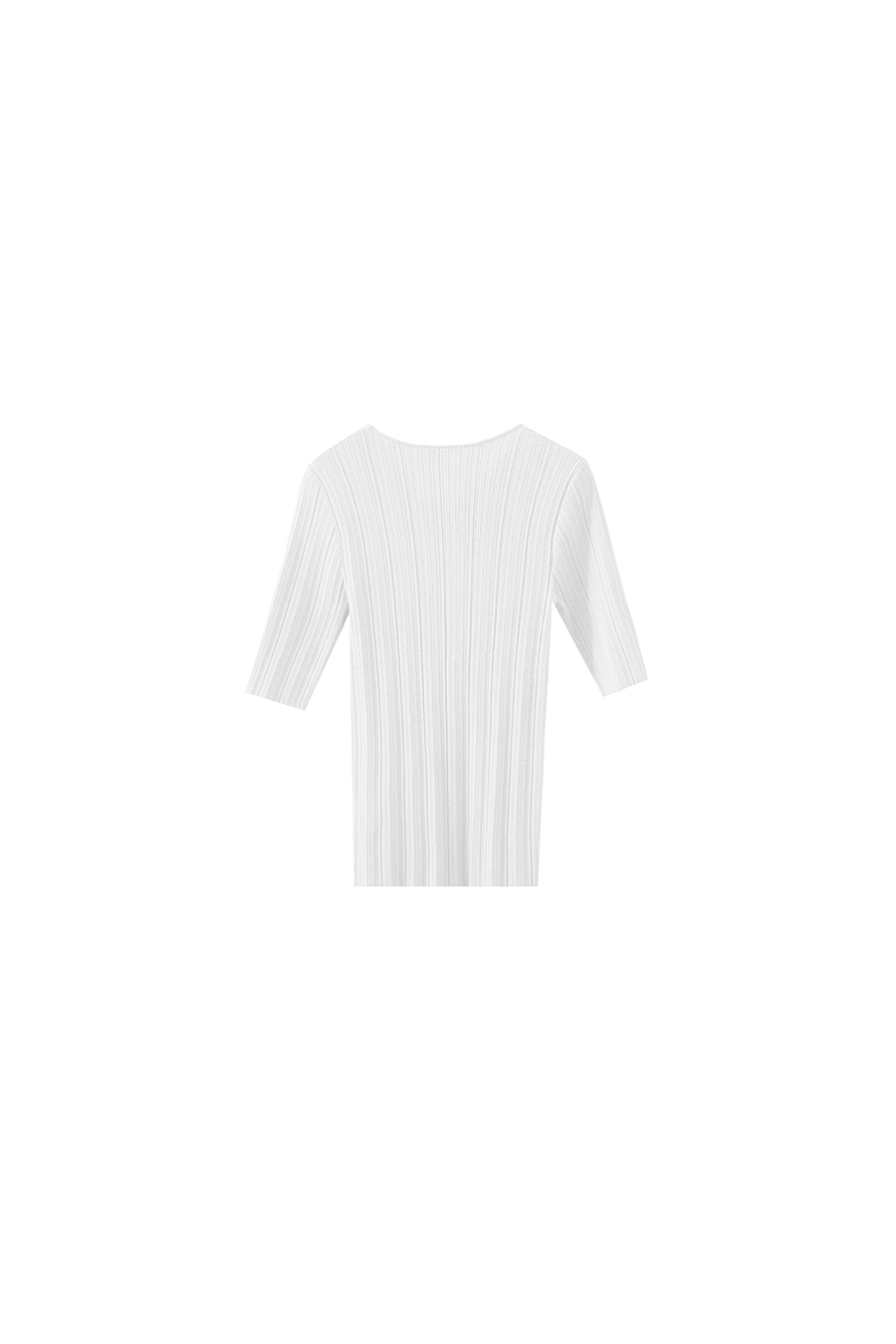 Droplet Neck Mid-sleeve Knit Top