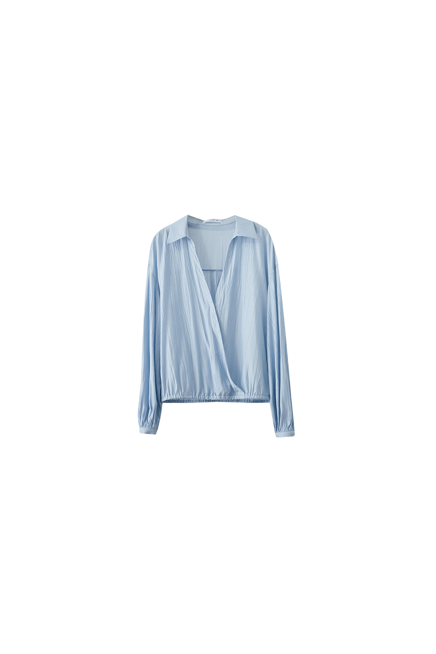 Pleated Textured Chiffon Blouse