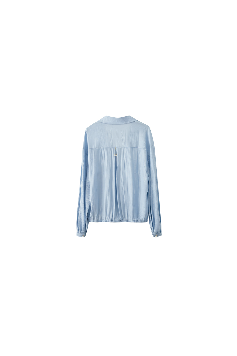 Pleated Textured Chiffon Blouse